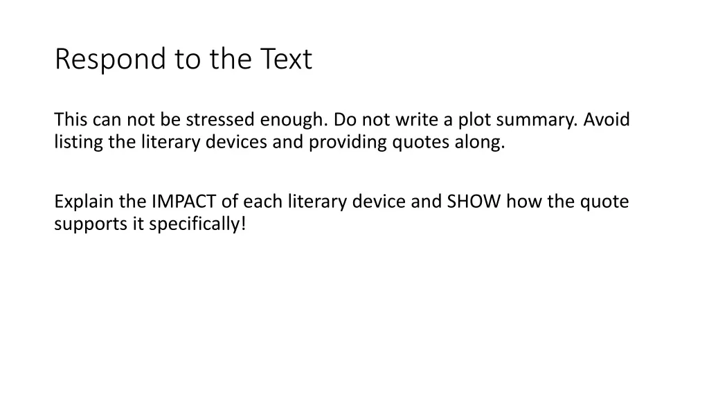 respond to the text