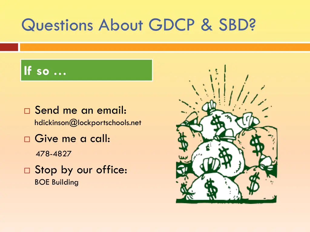 questions about gdcp sbd