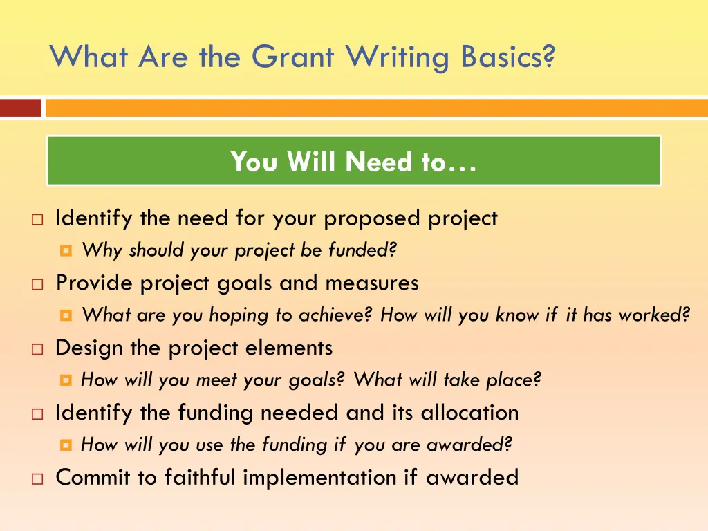 what are the grant writing basics