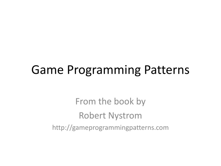game programming patterns