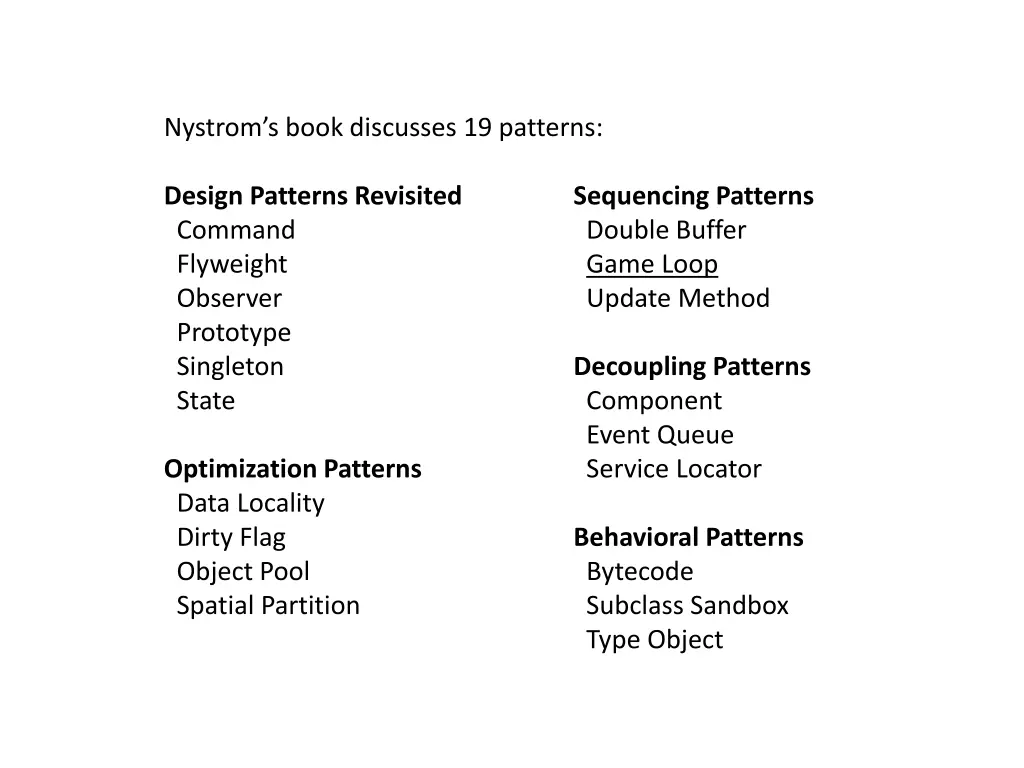 nystrom s book discusses 19 patterns
