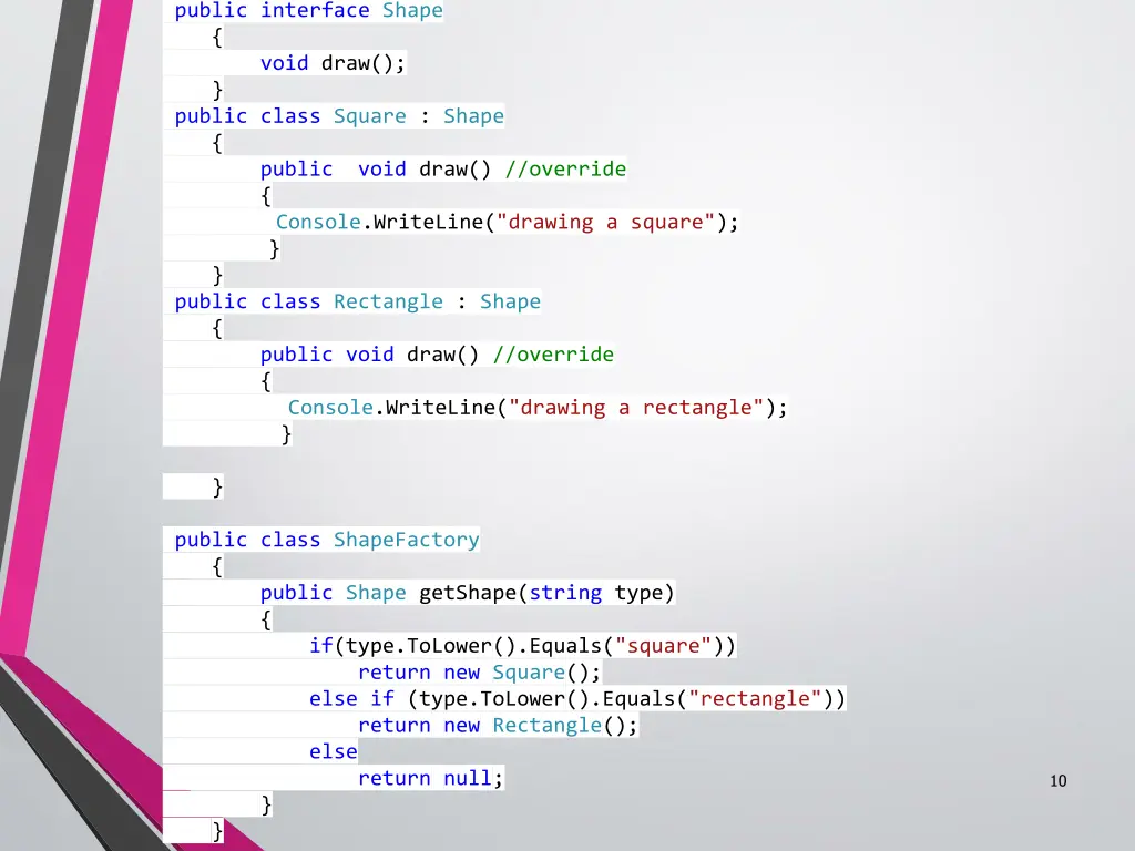 public interface shape void draw public class