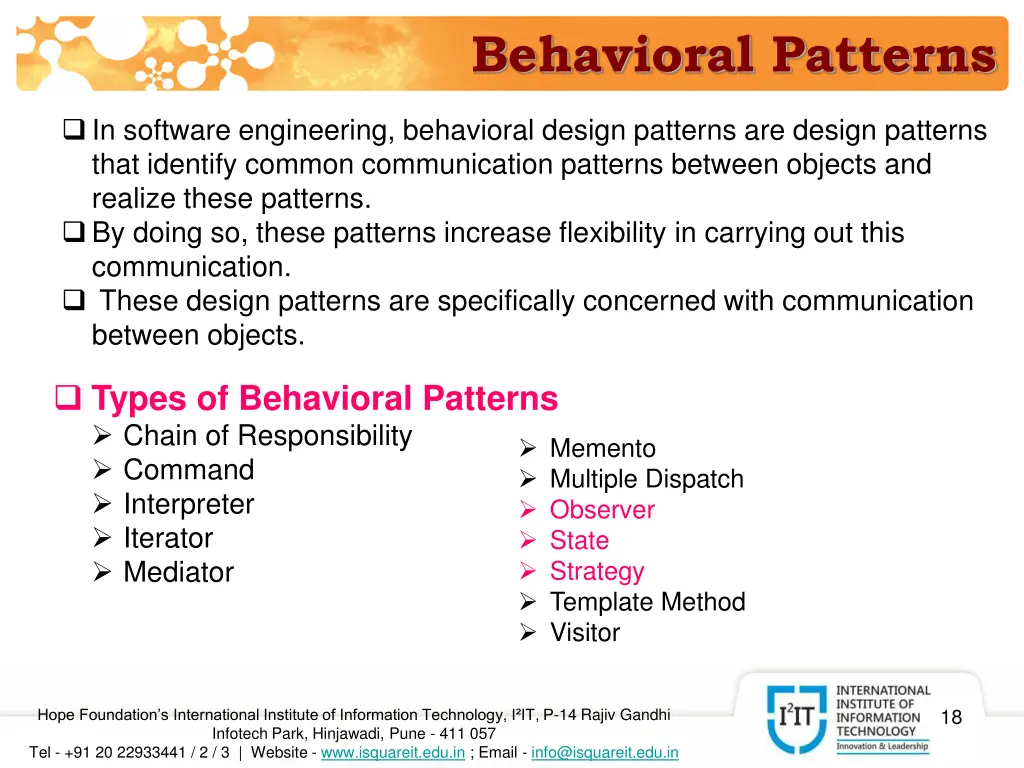 behavioral patterns