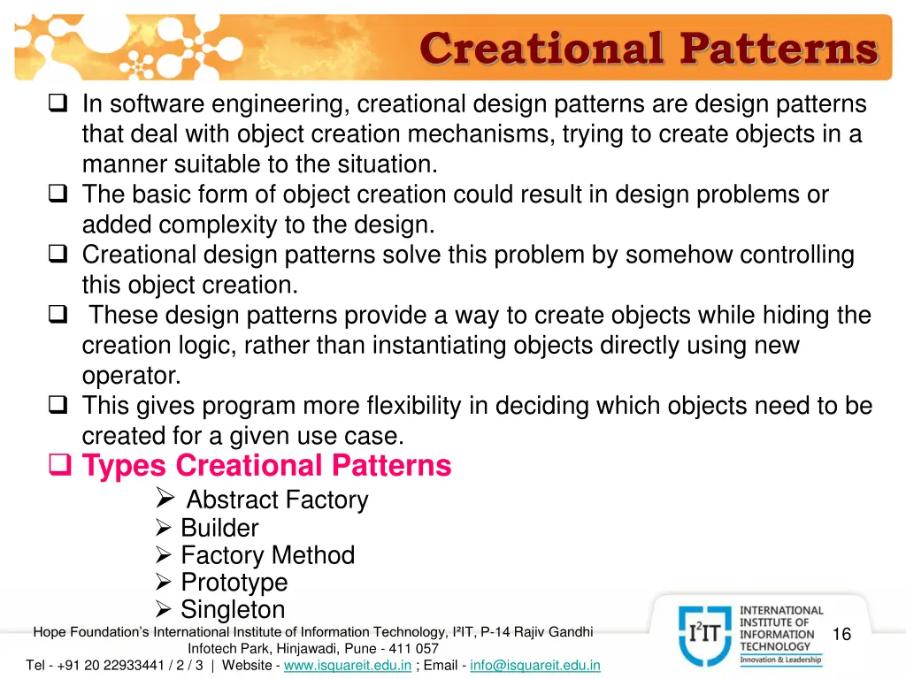 creational patterns