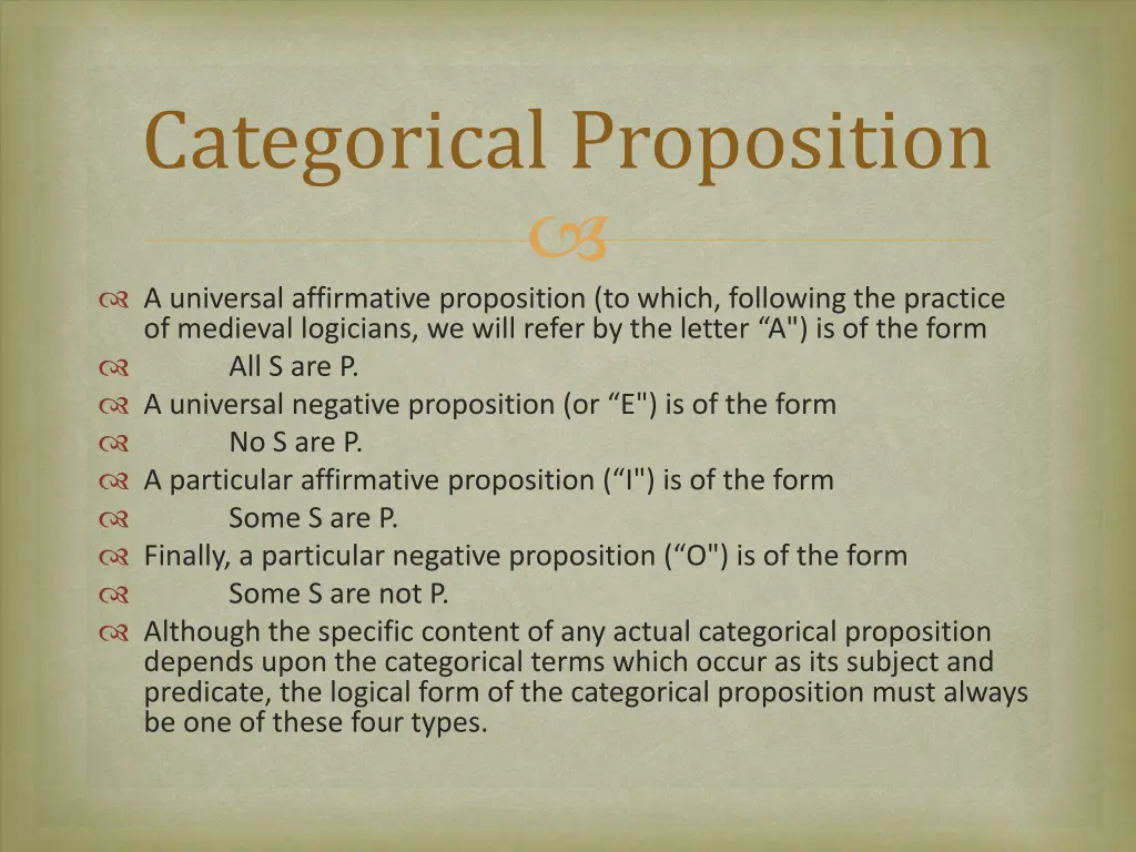 categorical proposition