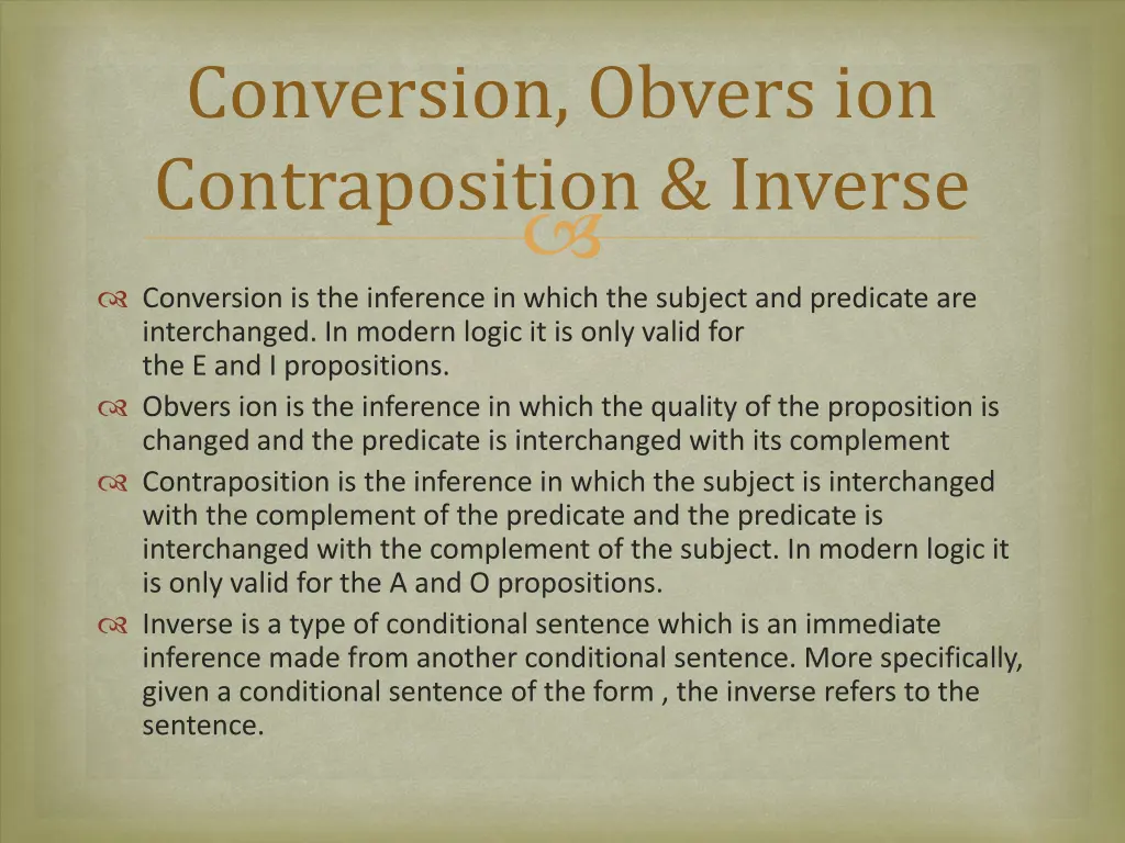 conversion obvers ion contraposition inverse