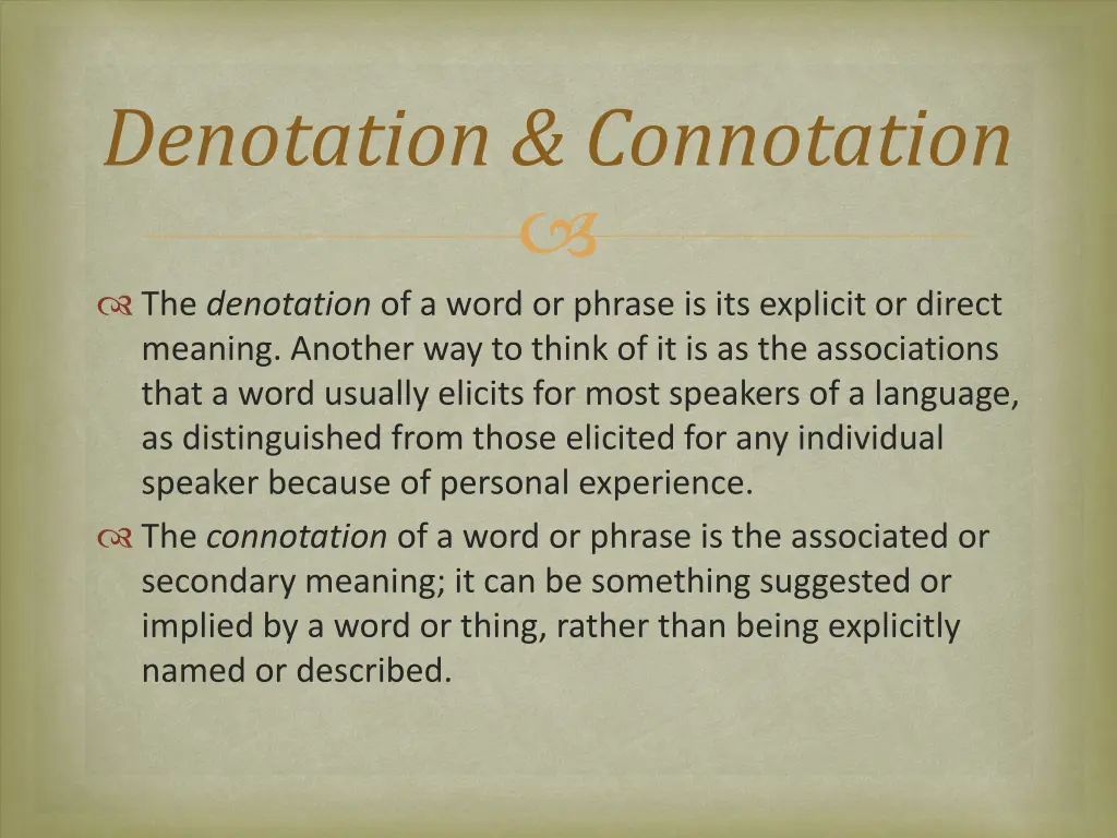 denotation connotation
