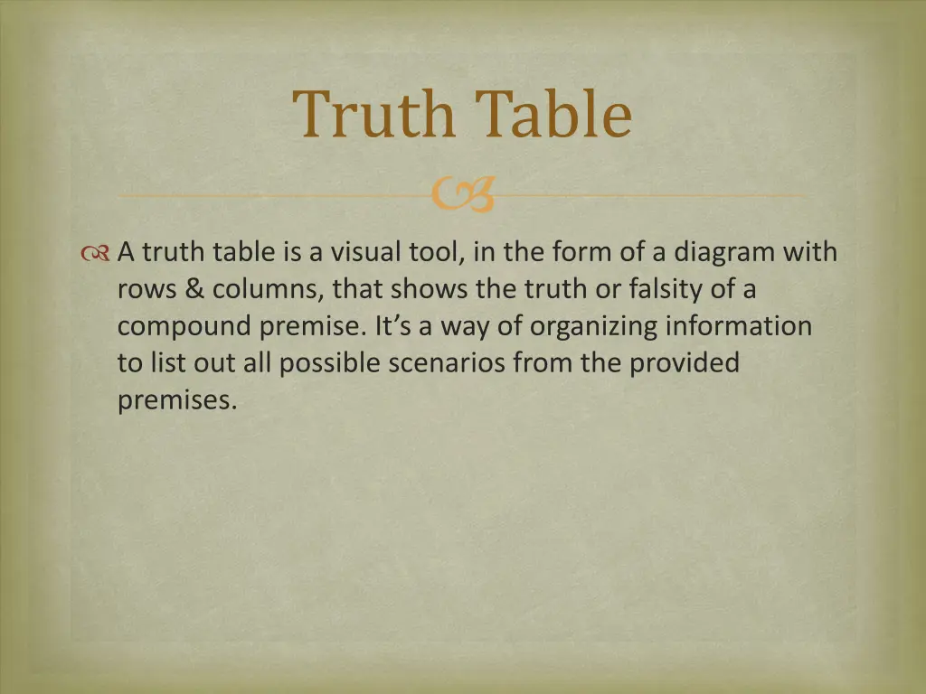 truth table