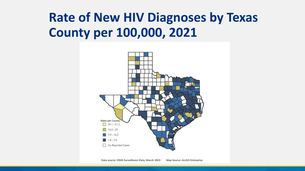 rate of new hiv diagnoses by texas county