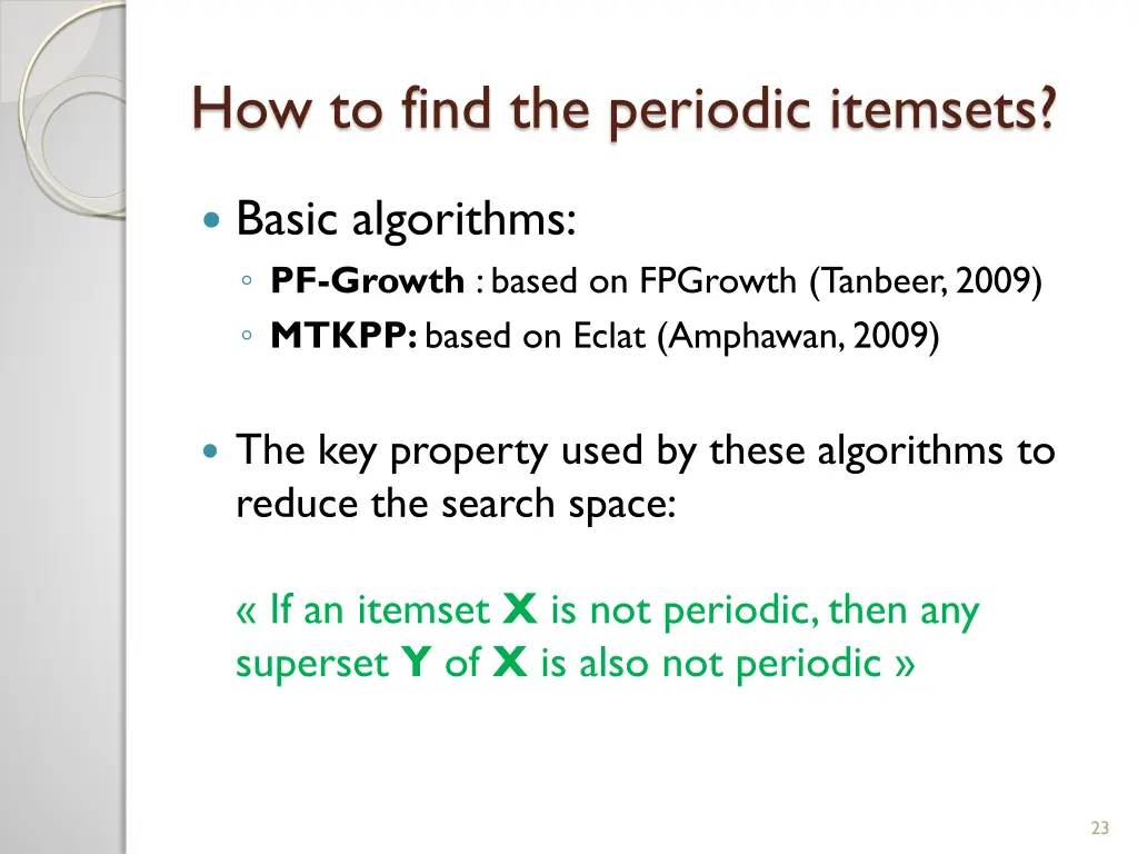 how to find the periodic itemsets