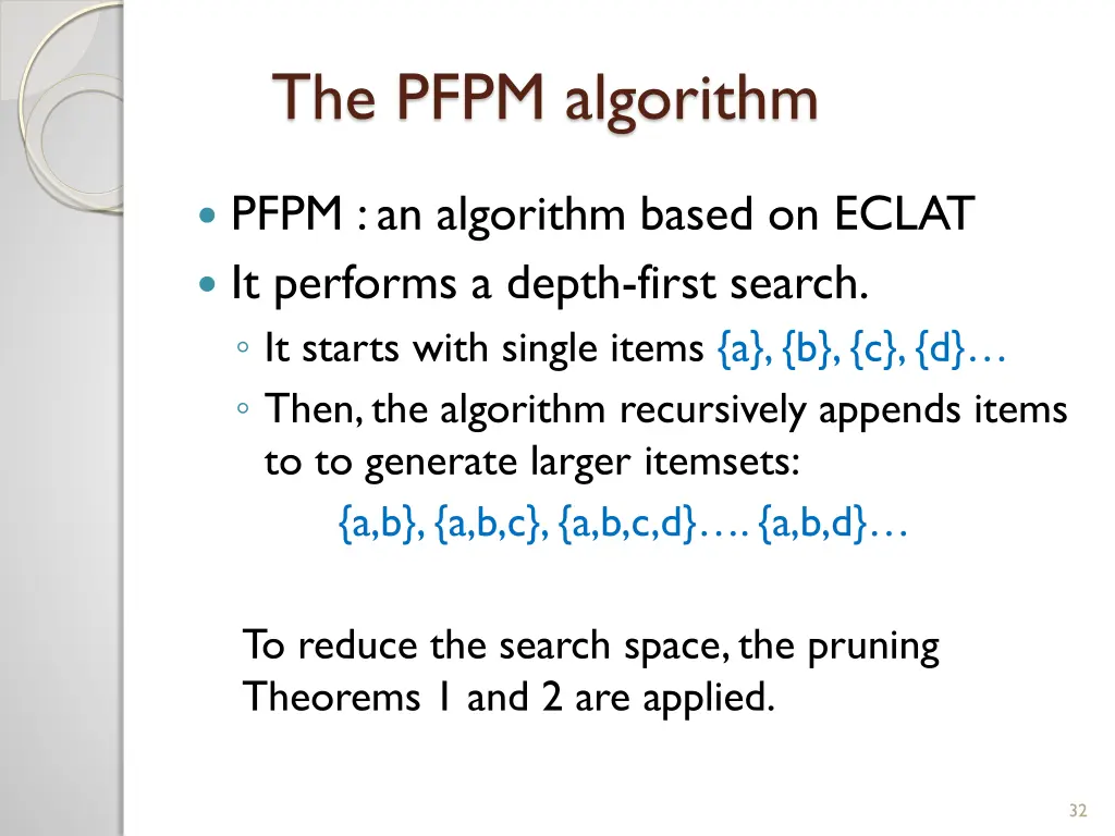 the pfpm algorithm