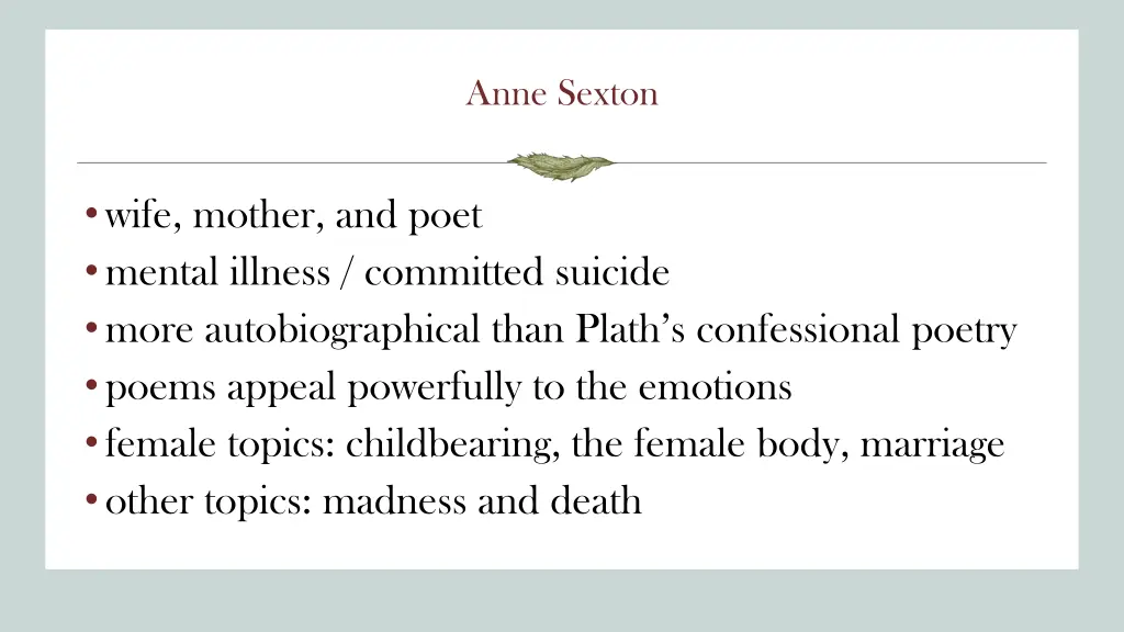 anne sexton