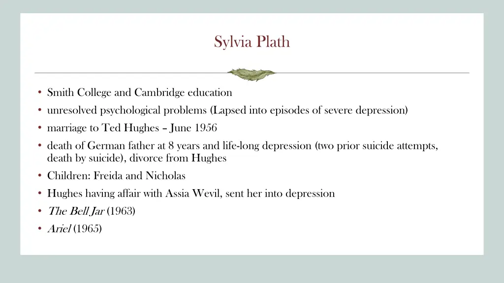 sylvia plath