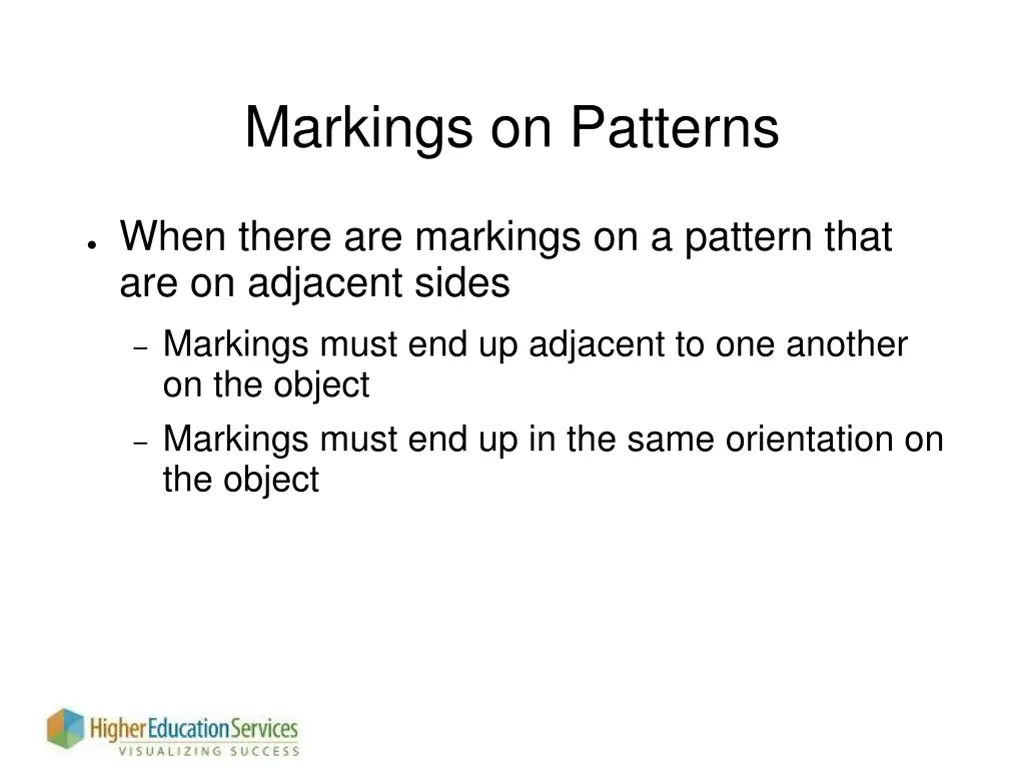 markings on patterns