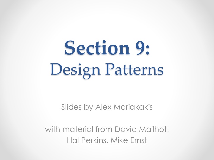 section 9 design patterns