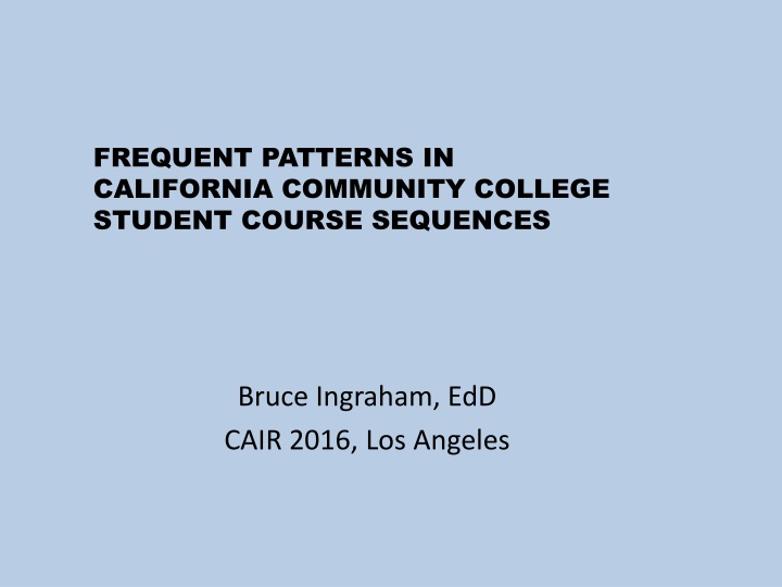 frequent patterns in california community college