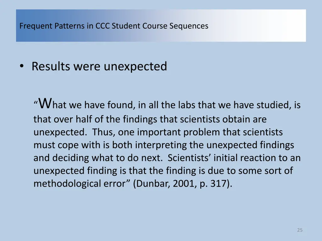 frequent patterns in ccc student course sequences 23
