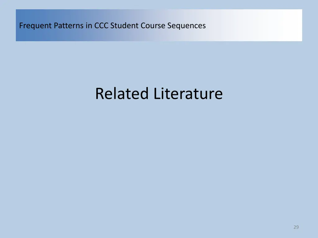 frequent patterns in ccc student course sequences 27