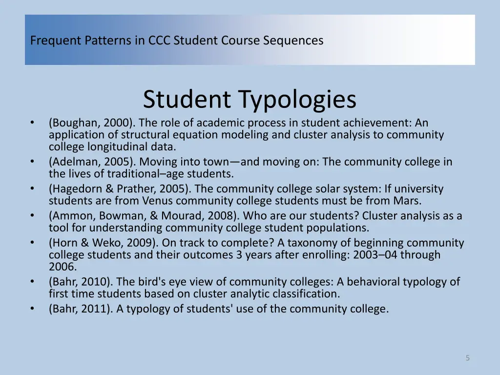 frequent patterns in ccc student course sequences 3