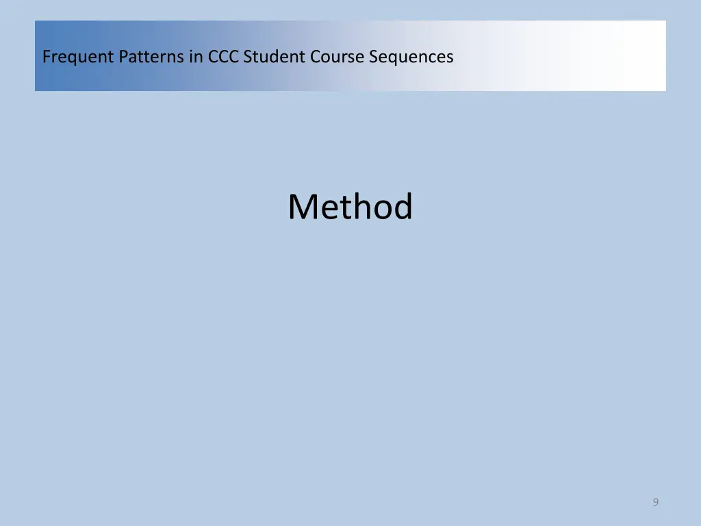 frequent patterns in ccc student course sequences 7