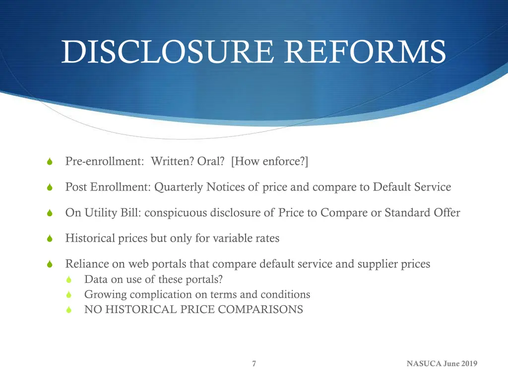 disclosure reforms