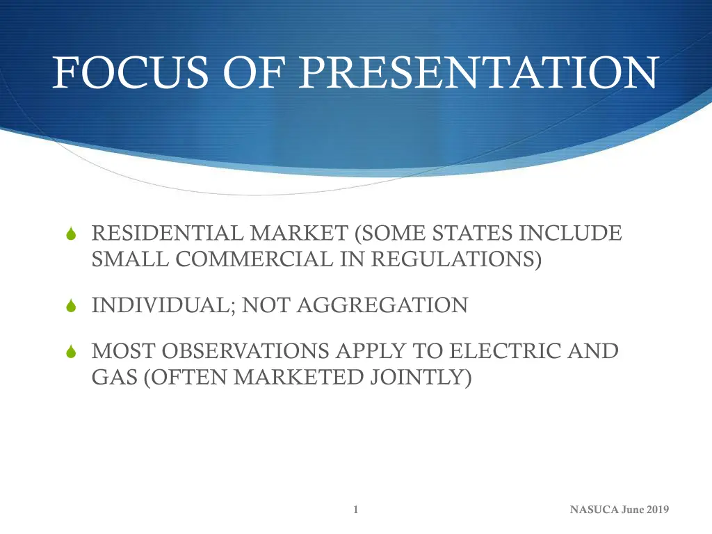 focus of presentation
