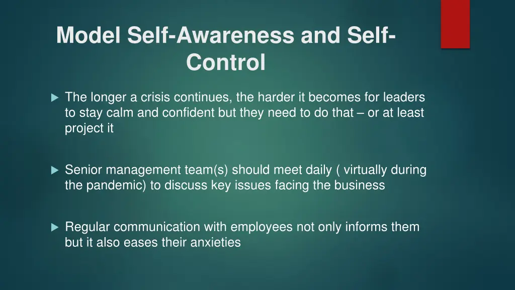 model self awareness and self control