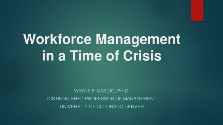 workforce management in a time of crisis