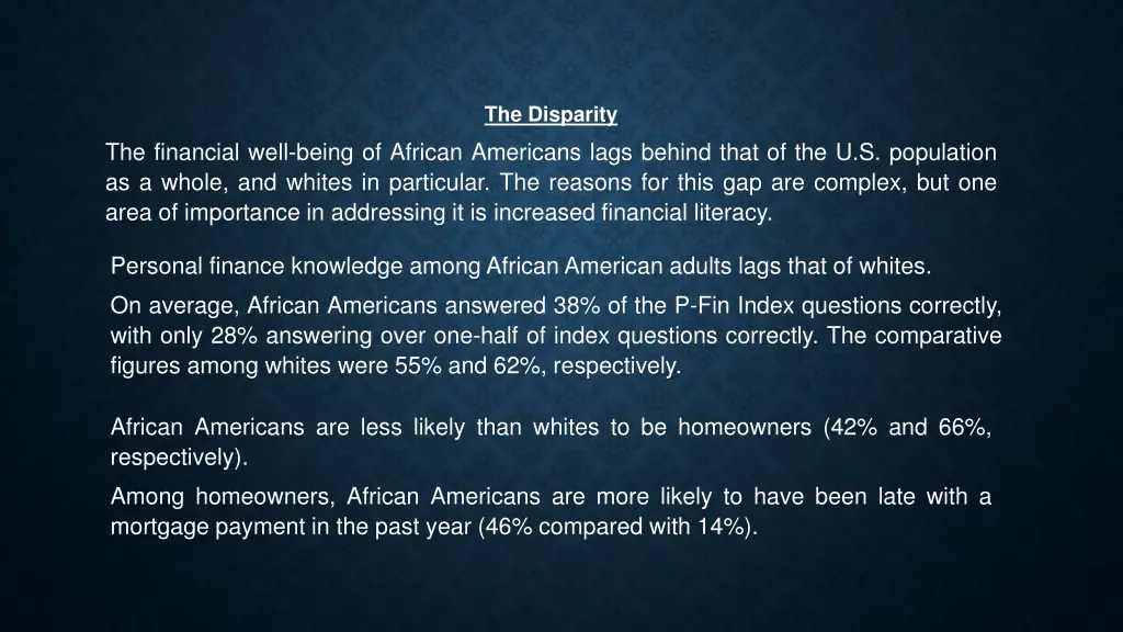 the disparity