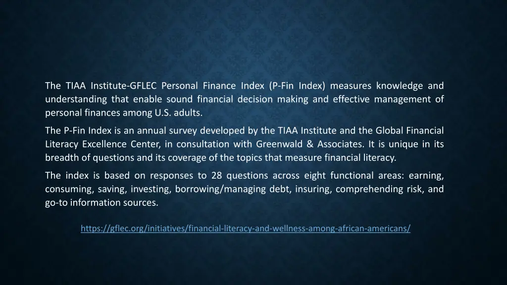 the tiaa institute gflec personal finance index