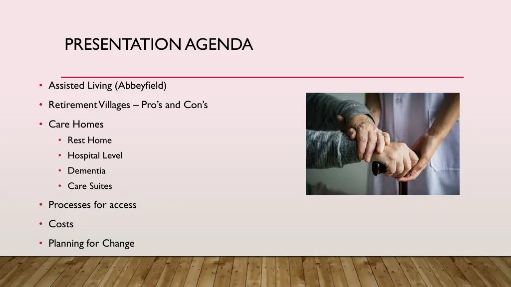 presentation agenda