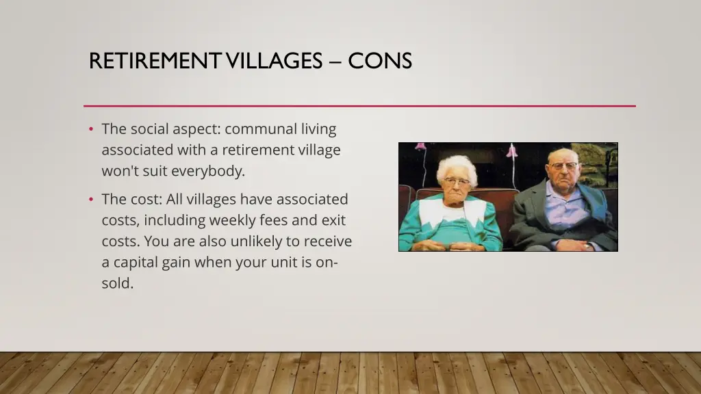 retirement villages cons
