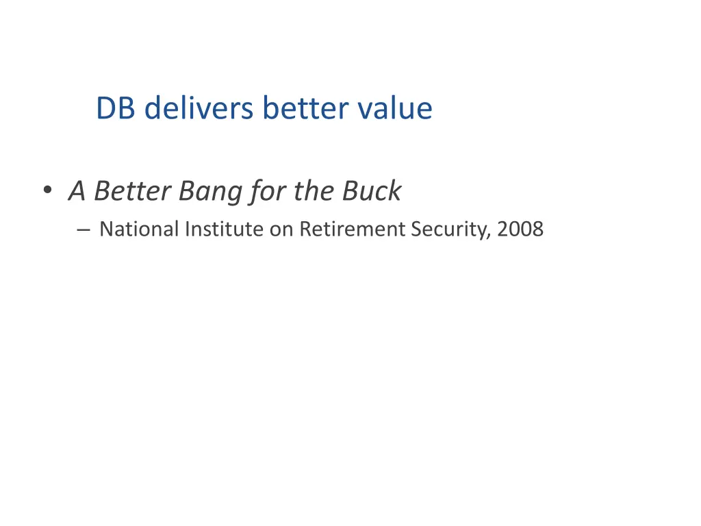 db delivers better value