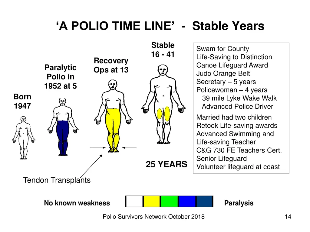 a polio time line stable years