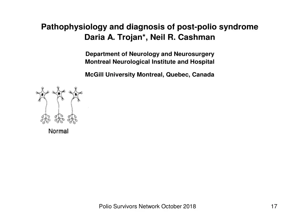 pathophysiology and diagnosis of post polio