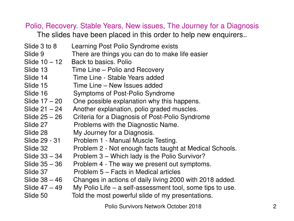 polio recovery stable years new issues
