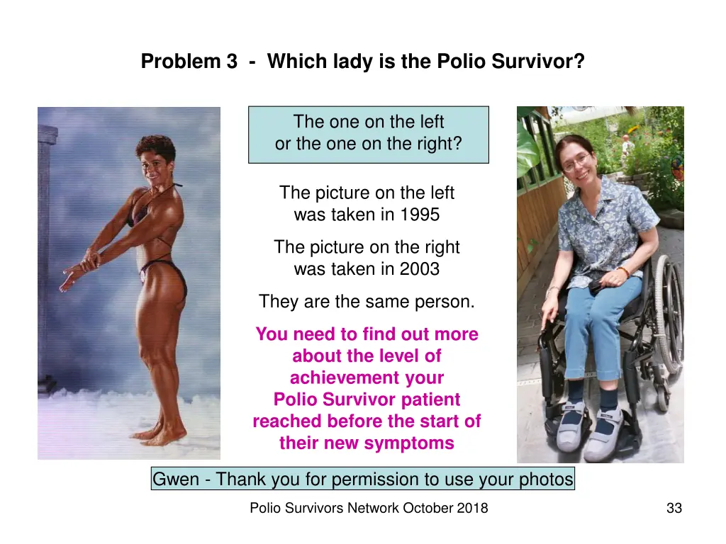 problem 3 which lady is the polio survivor