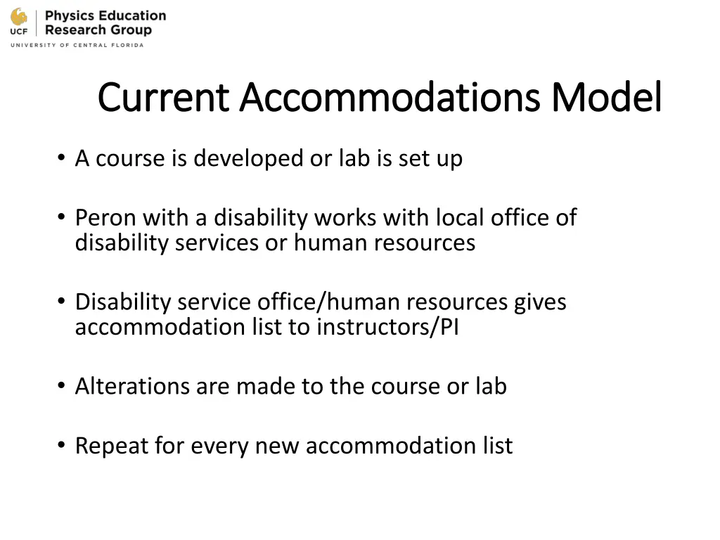 current accommodations model current