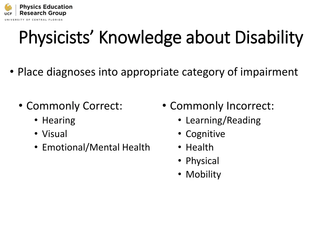 physicists knowledge about disability physicists 1