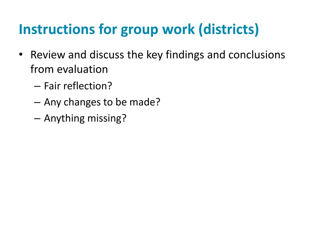 instructions for group work districts