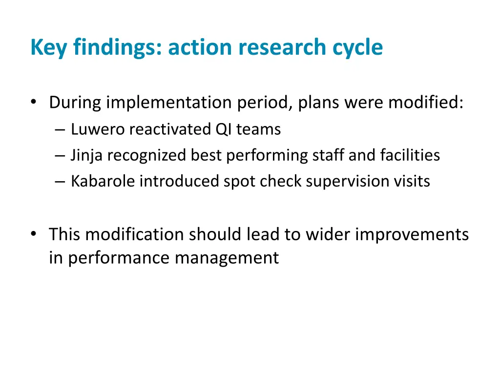 key findings action research cycle 1