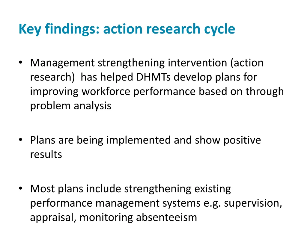 key findings action research cycle