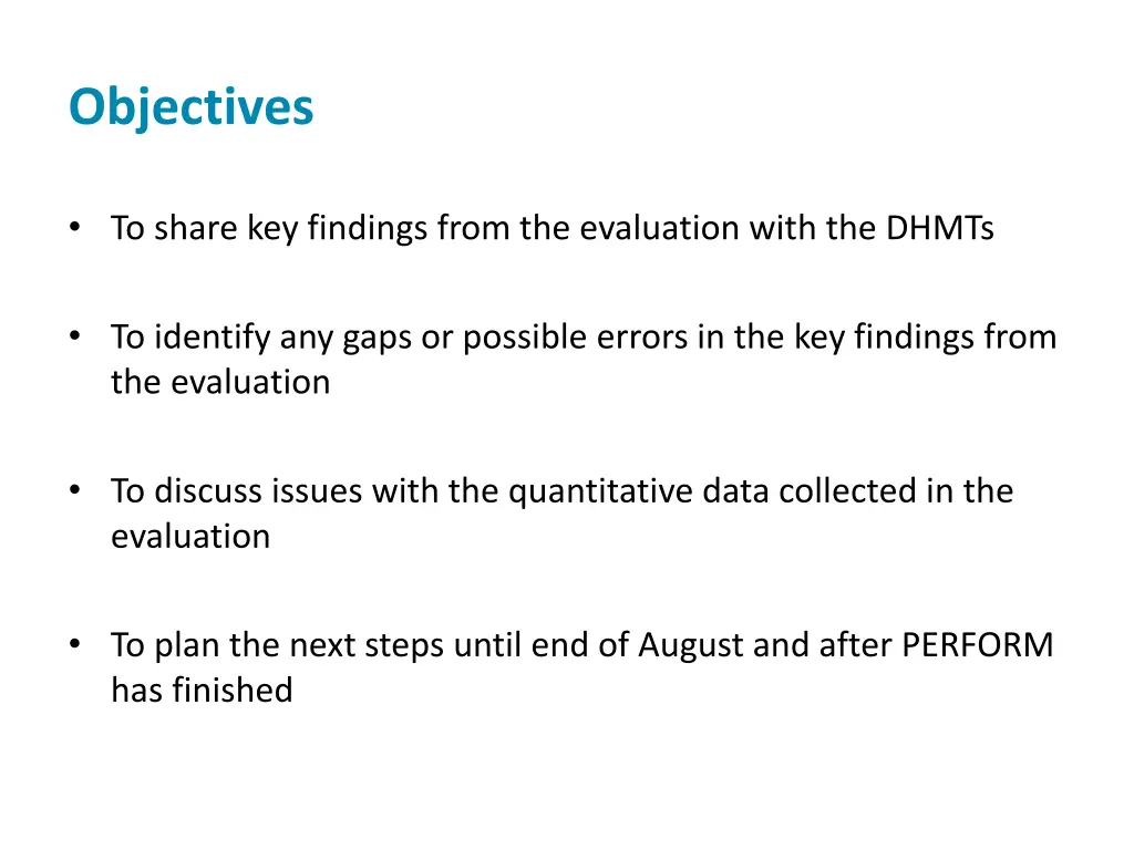 objectives