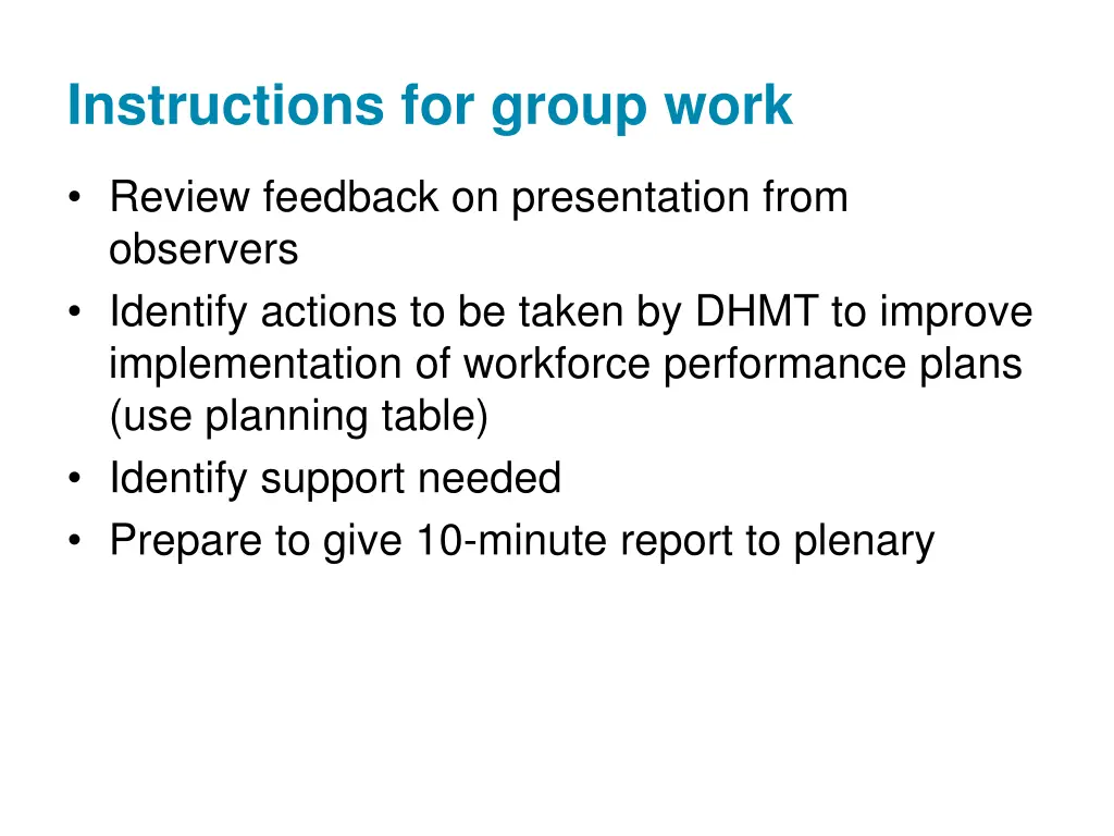 instructions for group work