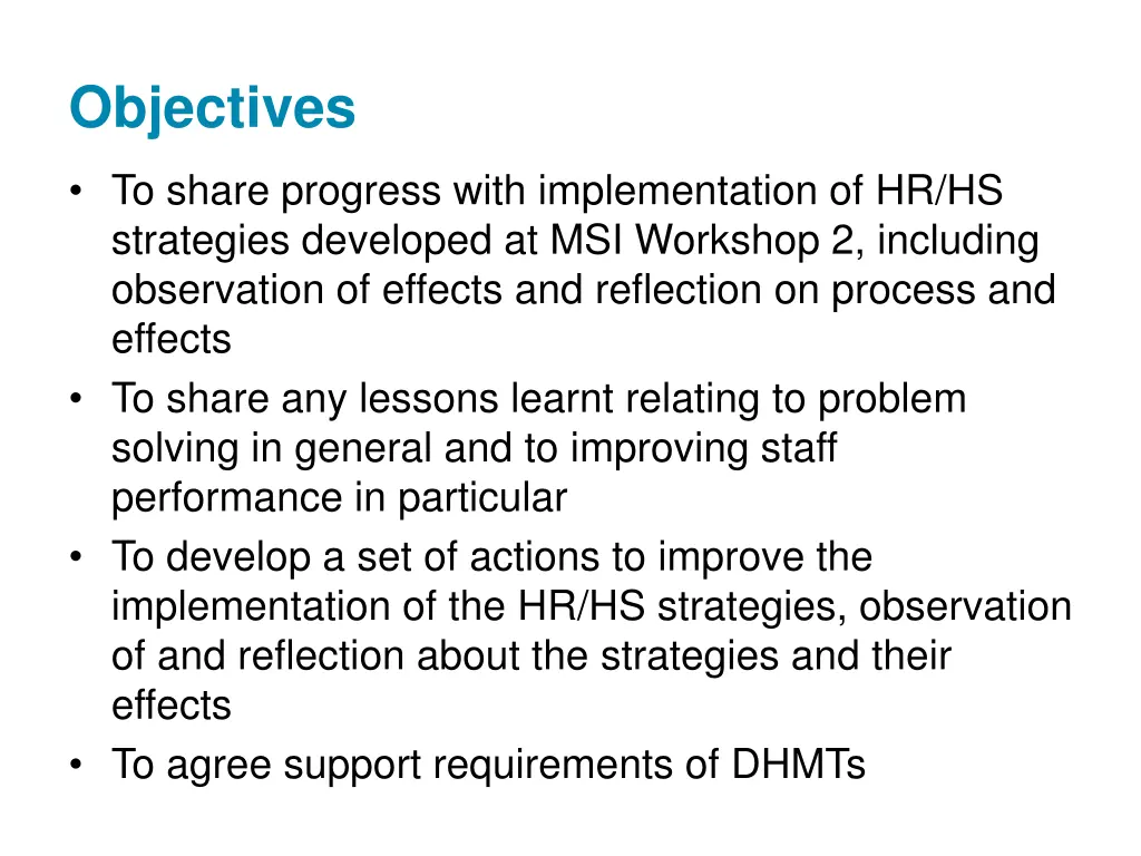 objectives