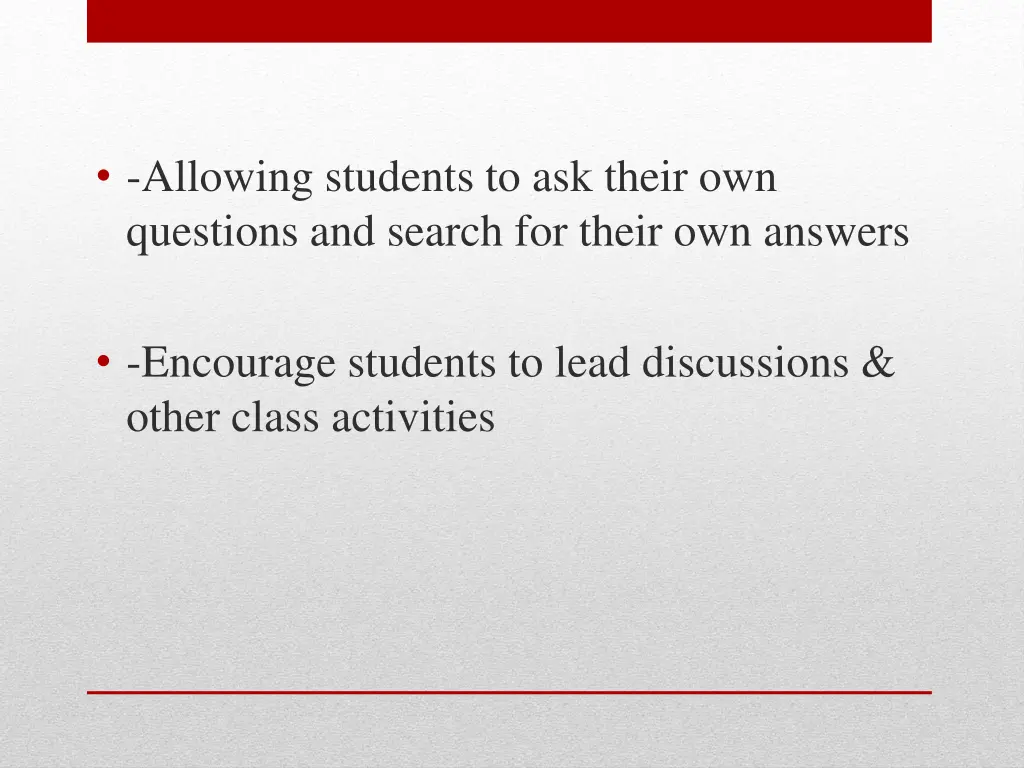 allowing students to ask their own questions