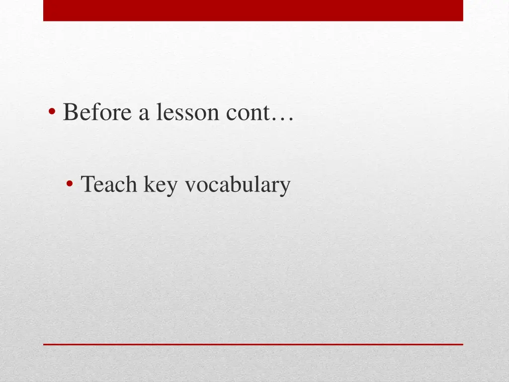 before a lesson cont