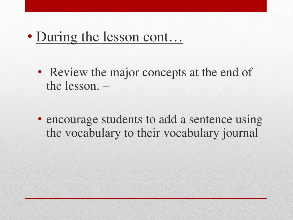 during the lesson cont 1