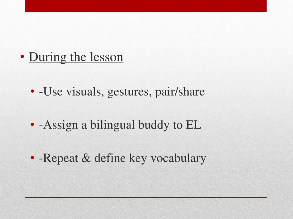 during the lesson