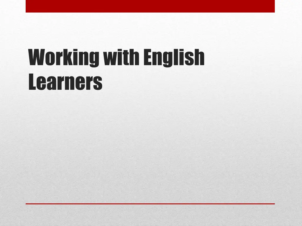 working with english learners